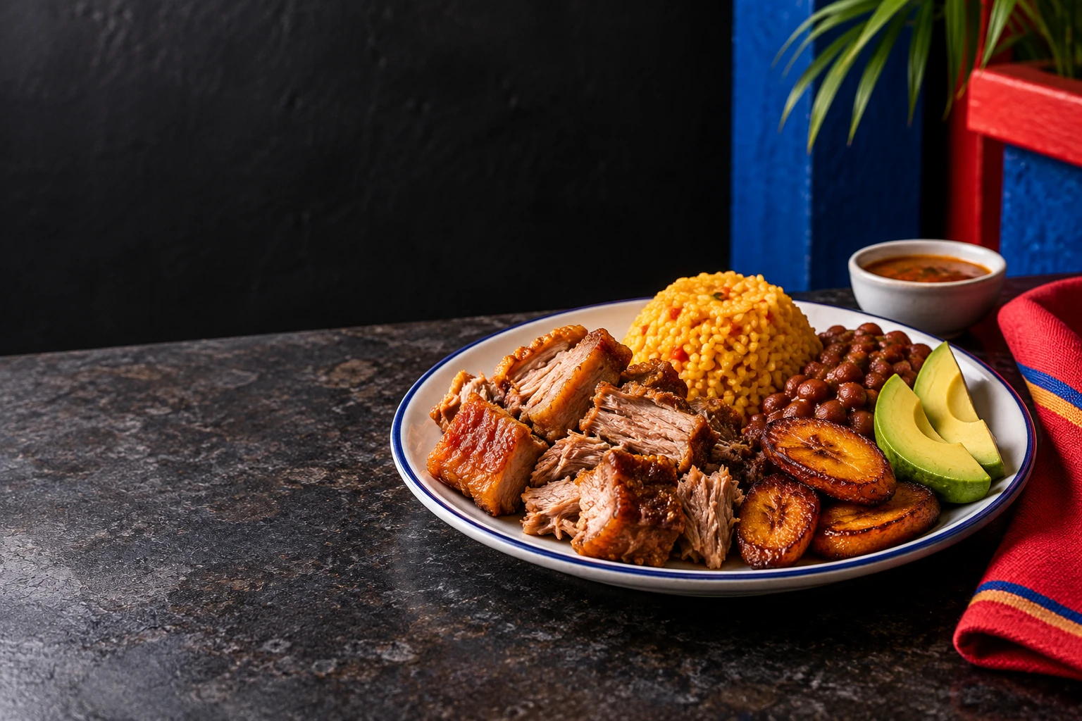 Illustrative El Rincon Dominicano food or service still life; not a photograph of the business or exact product.